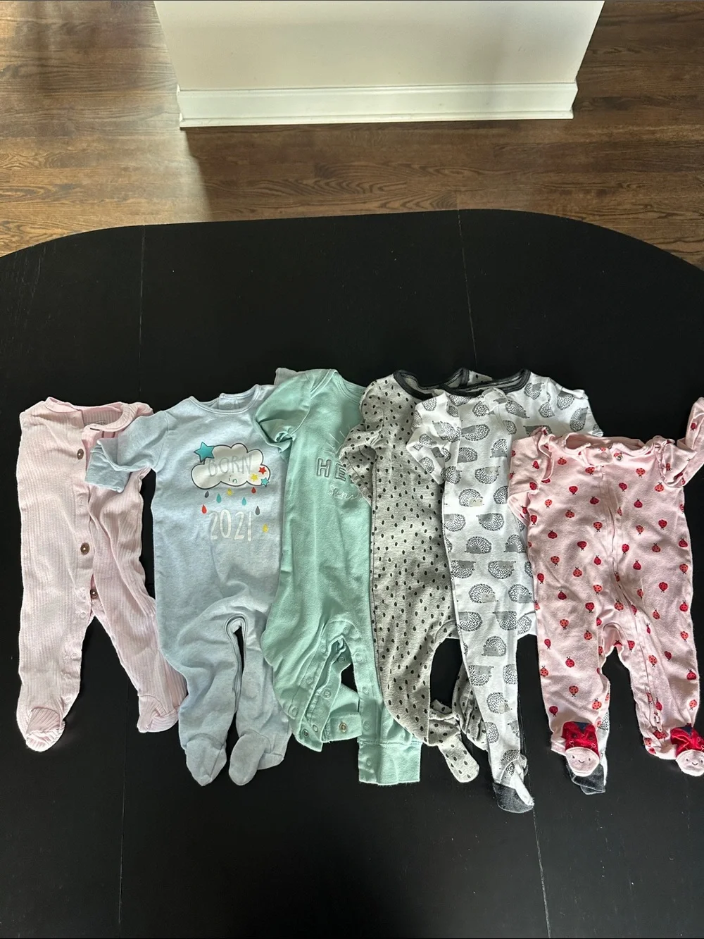 Kids One-Piece Sleepers - Assorted Pink, Mint, Light Blue, Gray